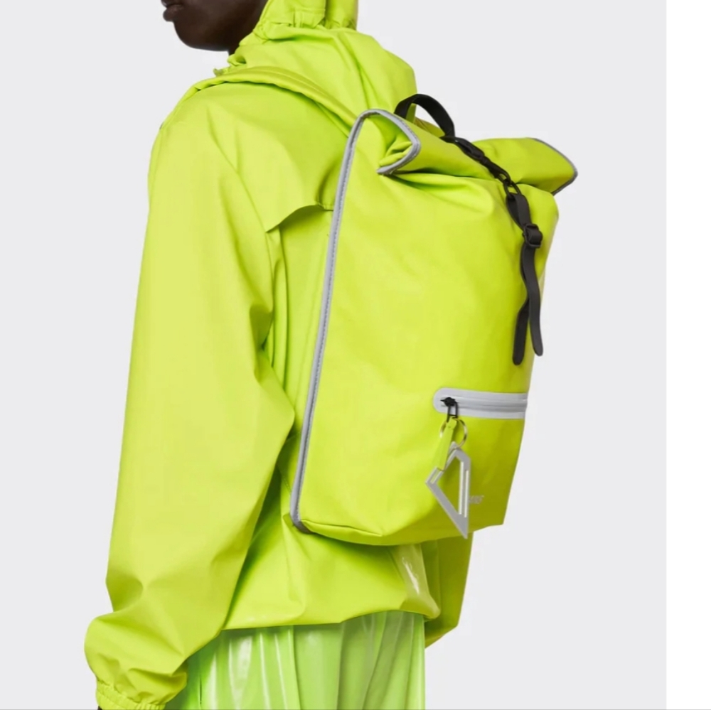Last 1❣️ Digital lime rolltop rucksack reflective RAINS